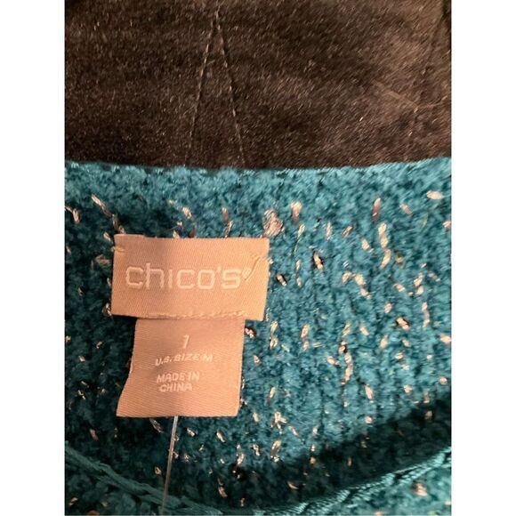 Chicos size one turquoise sweater nwt - Picture 3 of 11